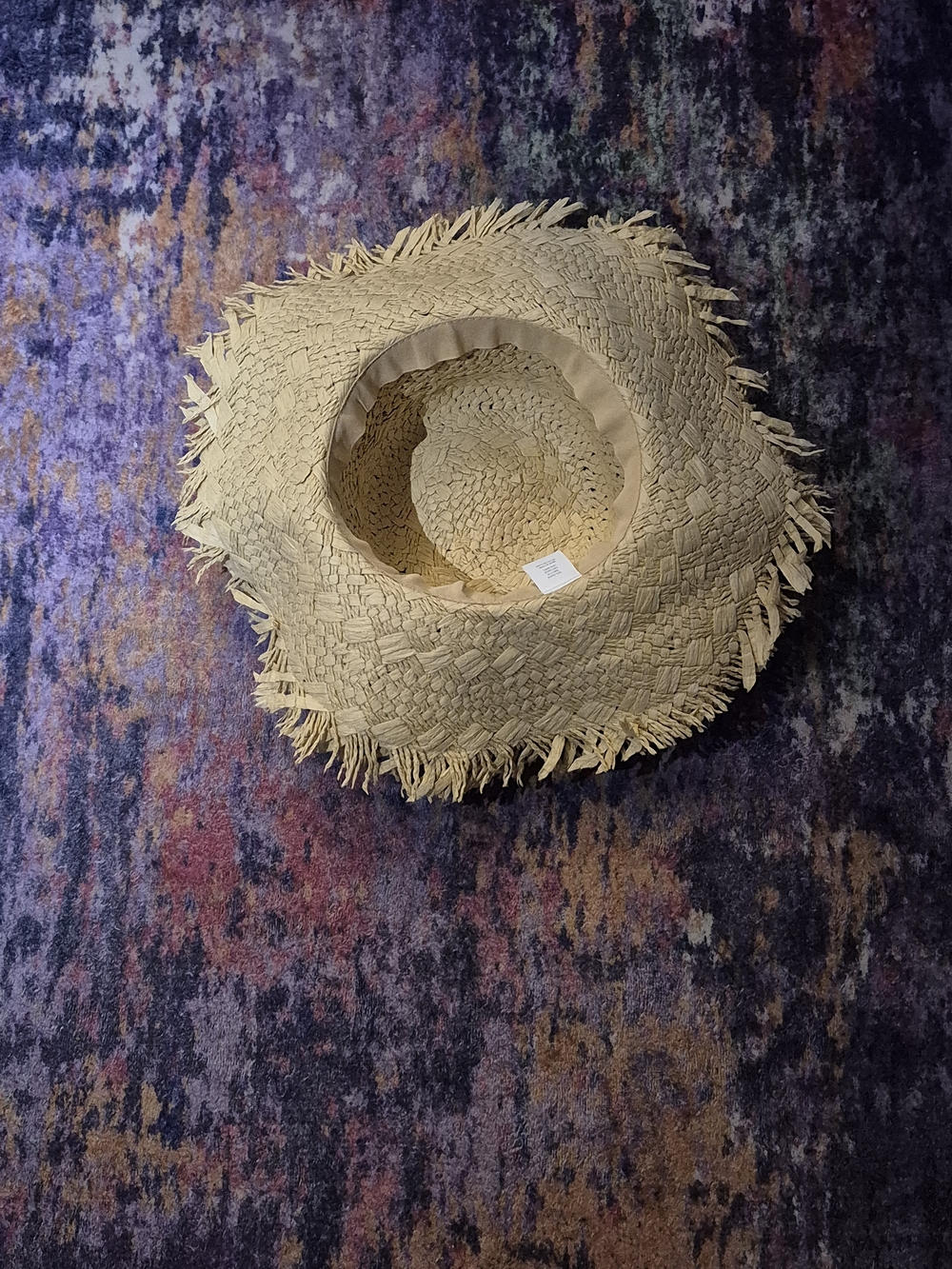 Merona Natural Beige Frayed Brim Straw Sun Hat - Picture 3 of 3